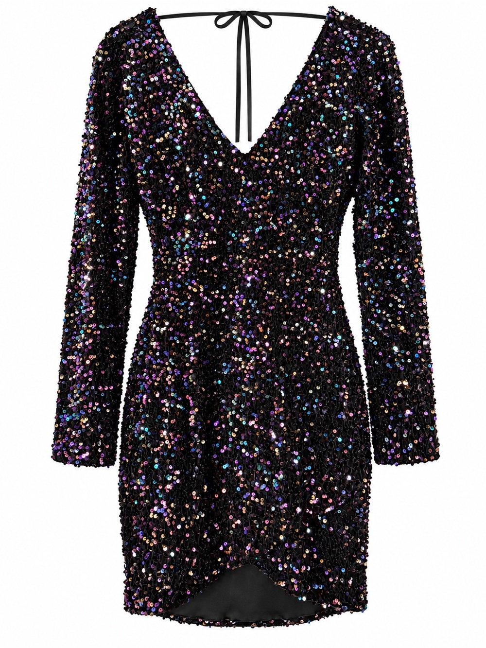 Betsey Johnson Lorelai Sequin Long Sleeve Dress - Size S